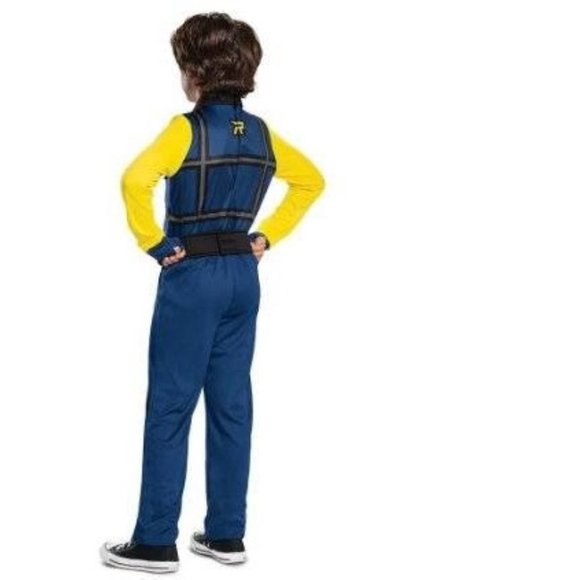 Lego Movie Rex Halloween Costume 4/6 Jumpsuit & Flail Weapon 5 Pc Boys - Picture 3 of 7